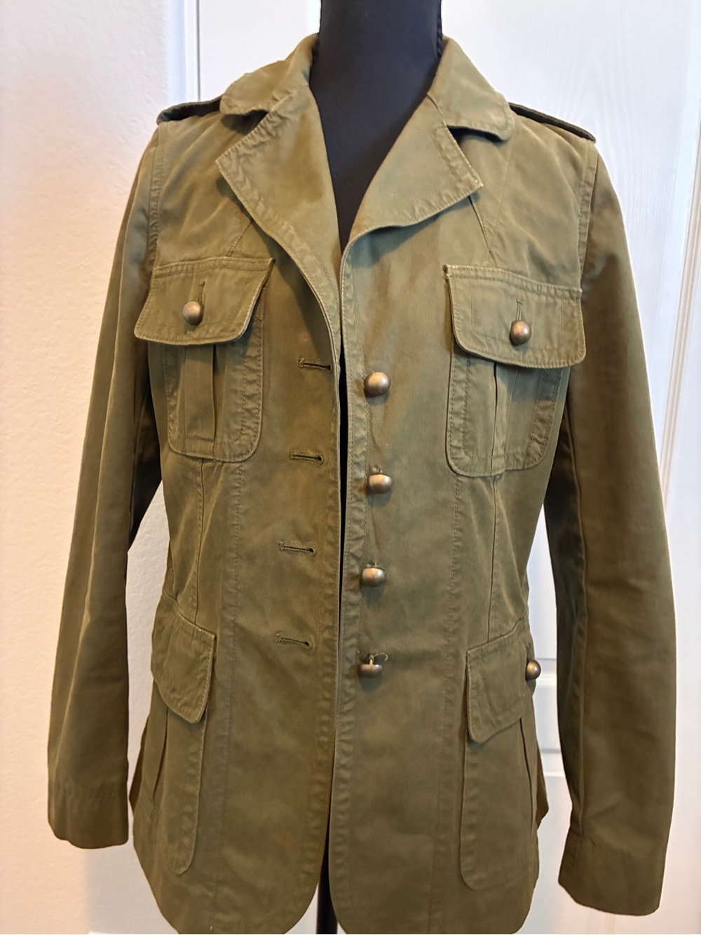 Banana republic, size 10 Olive Green Military-Style Cotton Jacket